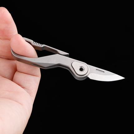 Mini Outdoor Foldable Titanium Knife Keychain