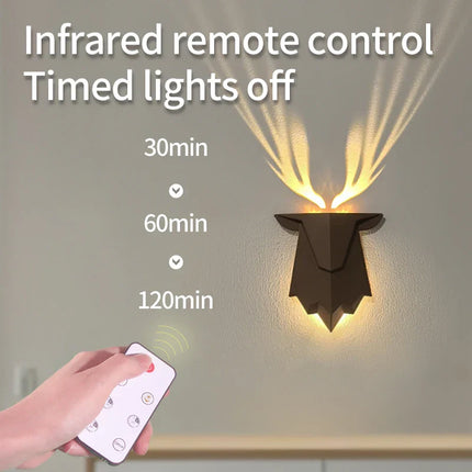 Geometric Deer Artsy Wall Lamp