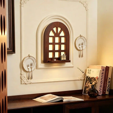 Warm Glow Arch Window Shelf Lamp