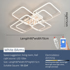 Square White 8 Rings / Dimmable With Alexa