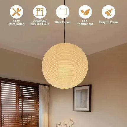 Japanese Style Paper Lantern Pendant Ceiling Lamp