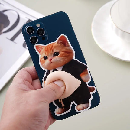 Chubby Cat Belly 3D Door Bumper Sticker