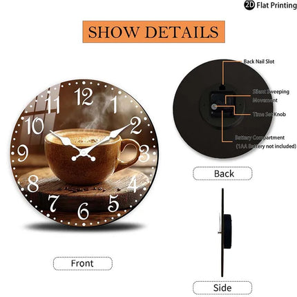 Cafe Inspired Coffee Wall Clock