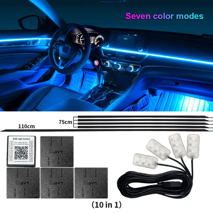 Bluetooth RGB Symphony Car Ambient Light Kit