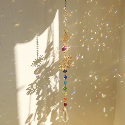 Lotus Crystal Sun Catcher Rainbow Prism