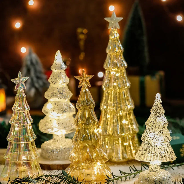 Christmas Time LED Frosted Glass Tree Lamp