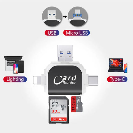 Multi-Port 4in1 Universal SD TF Card Reader