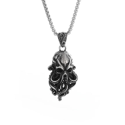 Gothic Skull Octopus Tentacle Necklace