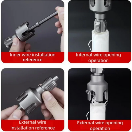 Pipe Thread Reamer & Edge Cutter Drill Attachment Tool