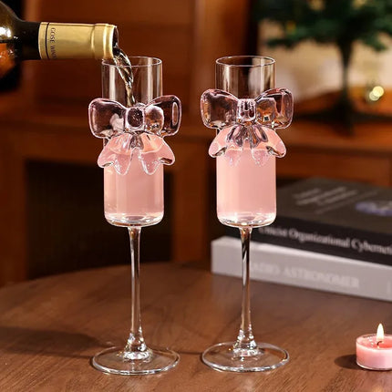 Pink Bow Cute Glass
