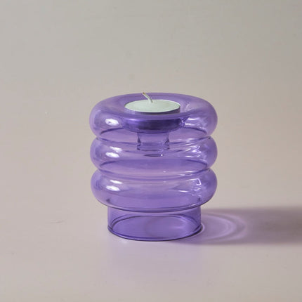 Dual Glass Spiral Candle Holder