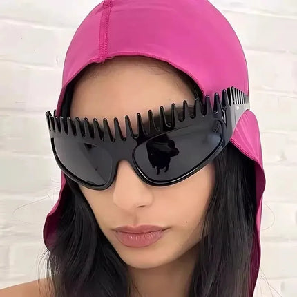 Futuristic Comb-Top Headband Sunglasses