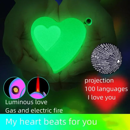 Windproof Everlasting Love Projector Lighter