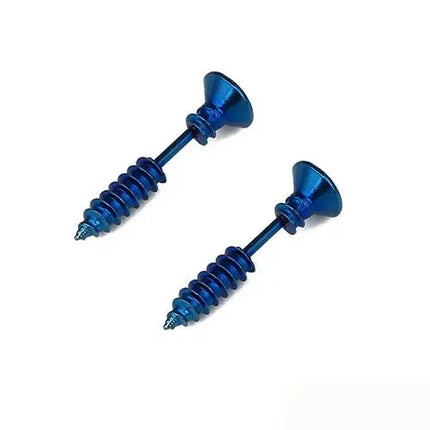 Realistic Screw Industrial Steel Earrings