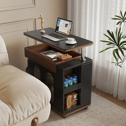 Vintage Style Lift-Top Hidden Storage Coffee Work Table