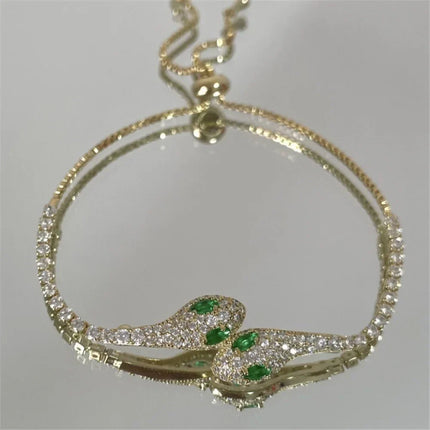 Zircon Stone Adjustable Snake Bracelet