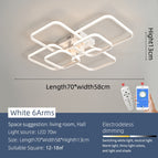 Square White 6 Rings / Dimmable With Alexa