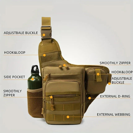 Multi-Pocket Crossbody Compact Hiking Chest Bag