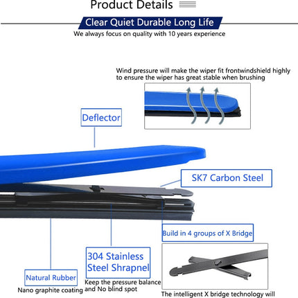 Car Rainbow Colorful Windshield Wiper Blade