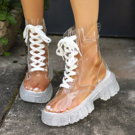 Crystal Clear Platform Rain Boots