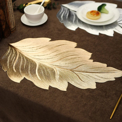 Gold Leaf Shape Decorative Serving Tray