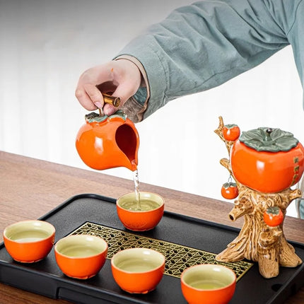 Pumpkin Tree Shape Vintage Tea Set