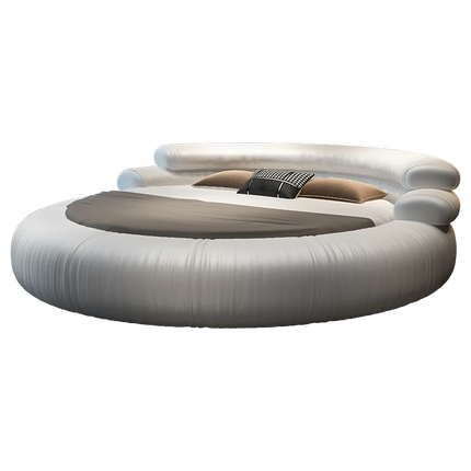Italian Style Minimalist Circle Leather Dream Master Bed