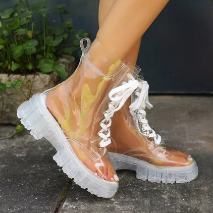 Crystal Clear Platform Rain Boots