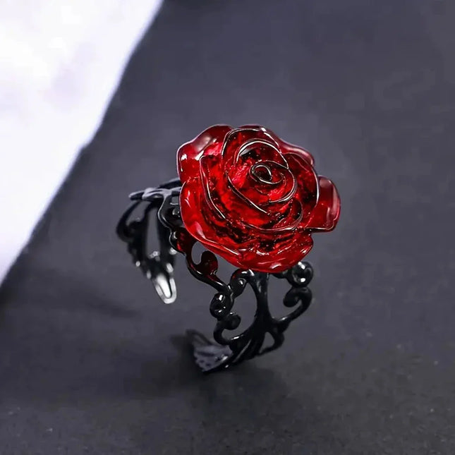 Gothic Dark Rose Ring