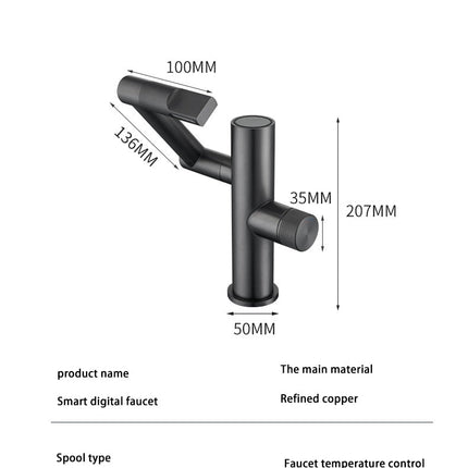 Hydroelectric Rotating Modern Smart Waterfall Faucet