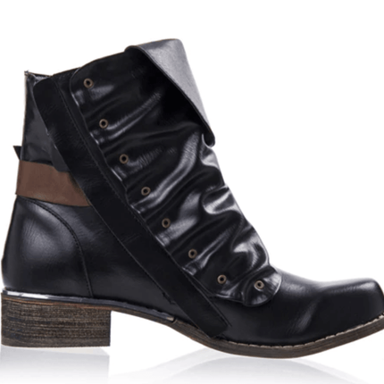Leather Flat Ankle Winter Boots