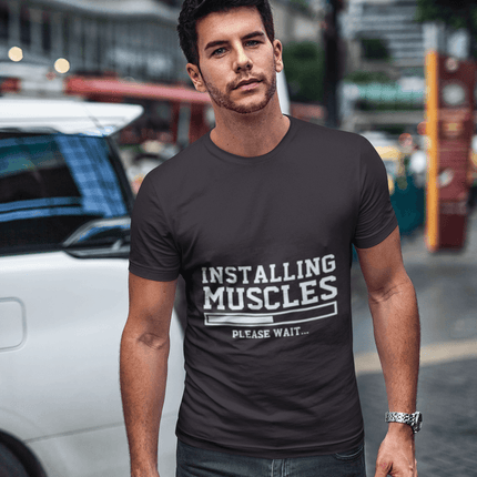 Installing Muscles Funny T-shirt