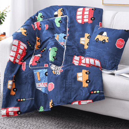 2In1 Colorful Cartoon Pillow Blanket