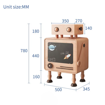 Space Explorer Robot Bedside Storage Cabinet