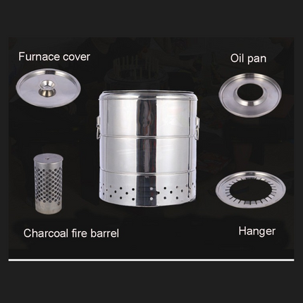 Smokeless BBQ Time Stainless Steel Camping Grill
