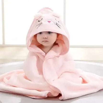 Animal-Themed Hooded Baby Bathrobe