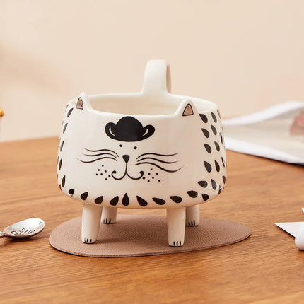Happy Cat Long Legs Ceramic Mug