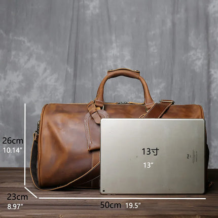 American Style Retro Leather Large Capacity Shoulder Bag