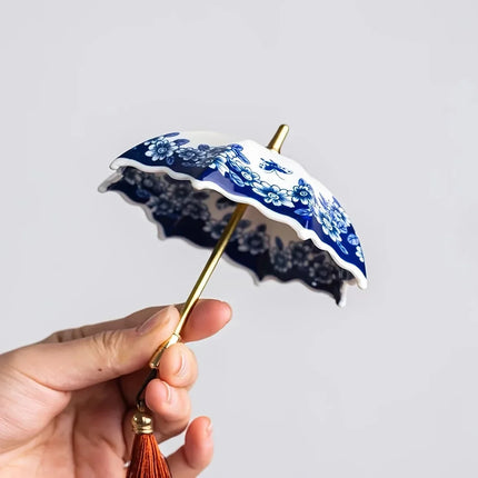 Traditional Floral Ceramic Umbrella Tea Strainer