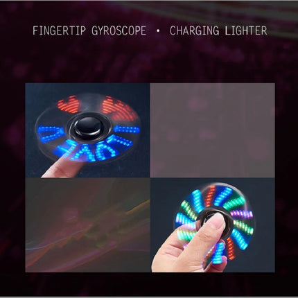 Metal Rechargeable Colorful Light Fidget Spinner Lighter