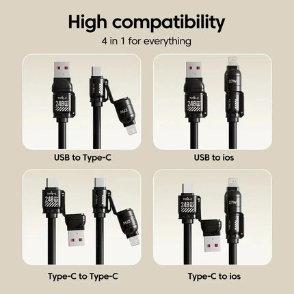 4in1 Extendable Universal Fast Charging Data Cable