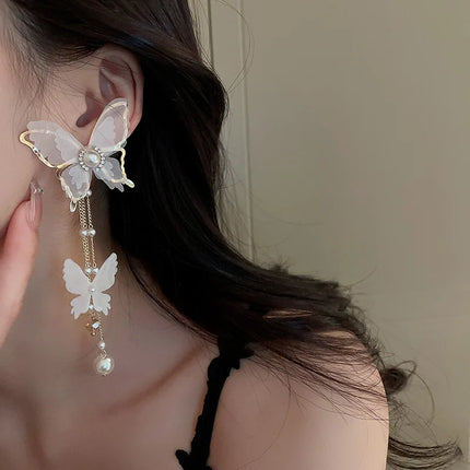 Black Hollow Butterfly Dangle Earrings