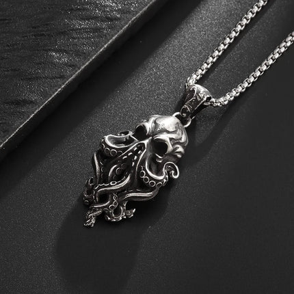 Gothic Skull Octopus Tentacle Necklace