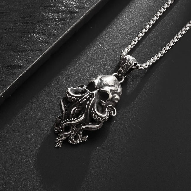 Gothic Skull Octopus Tentacle Necklace