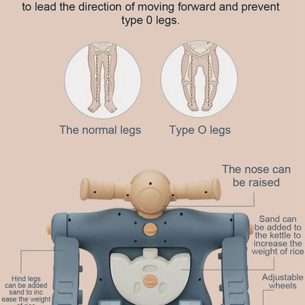 3in1 Anti-Rollover Baby Learning Walker Trolley