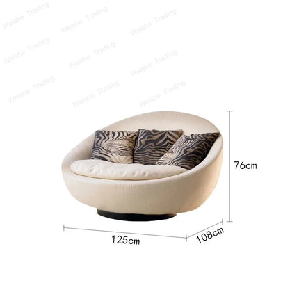 Ovetto Round Egg-Shaped Swivel Lounge Sofa Chair
