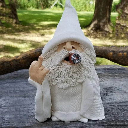 Angry Middle Finger Garden Gnome Decor