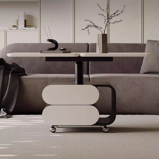 Modern Nordic Height Adjustable Hidden Drawers Coffee Table