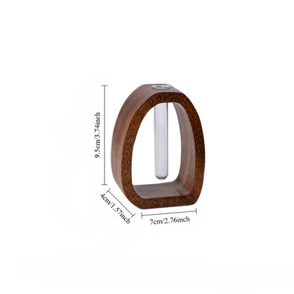 Oval Wood Frame Single Stem Vase