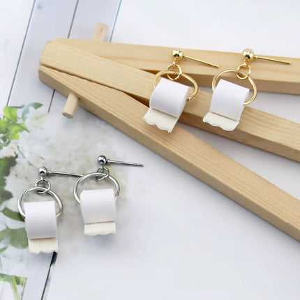 Mini Toilet Paper Roll Earrings
